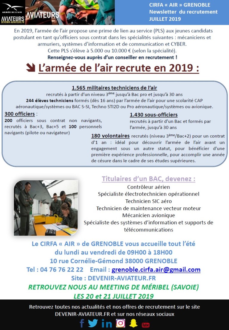 L Arm E De L Air Recrute En Mairie Satolas Et Bonce